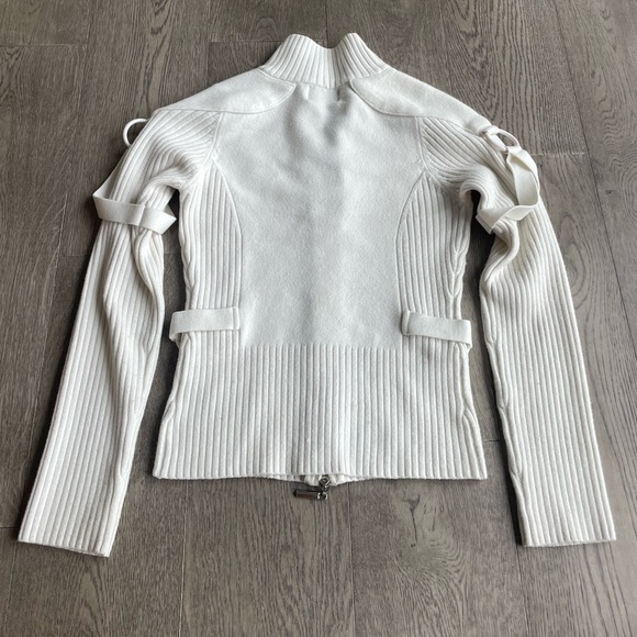 Women’s strappy zip up long sleeve sweater - Picture 2 of 4